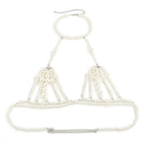 Pearl Beads Romantic Chest Chain Bra Women Sexy Body Jewelry
