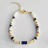 Silicone Bracelet Shell Beads Lapis Lazuli Aventurine Bangle