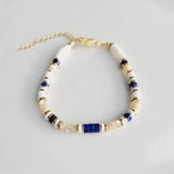 Silicone Bracelet Shell Beads Lapis Lazuli Aventurine Bangle