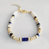 Silicone Bracelet Shell Beads Lapis Lazuli Aventurine Bangle