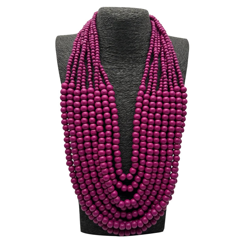 Wind Layer Wood Necklace & 8 Layer Pendant African Jewelry