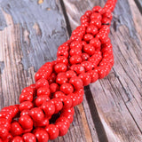 African Wood Statement Bib Collar Necklace
