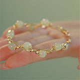 Natural Hetian Jade Beads Bracelet for Women