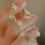 Hetian Jade Beads Bracelet Magnetic Buckle Women Jewelry