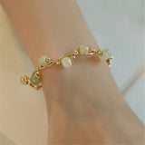 Hetian Jade Beads Bracelet Magnetic Buckle Women Jewelry