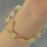 Hetian Jade Beads Bracelet Magnetic Buckle Women Jewelry