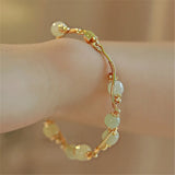 Natural Hetian Jade Beads Bracelet for Women