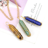 Wire Wrap Natural Crystal Hexagonal Column Tree Of Life Necklace