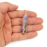 Wire Wrap Natural Crystal Tree Of Life Necklace