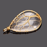 Water Drop Tree Pendant Wire Wrap Reiki - Opal Amethyst Tiger Eye Stone Healing