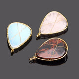 Water Drop Tree Pendant Wire Wrap Reiki - Opal Amethyst Tiger Eye Stone Healing