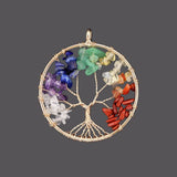 Wire Wrapped Tree Pendant Natural Stone Chip Beads