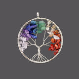 Wire Wrapped Tree Pendant Natural Stone Chip Beads