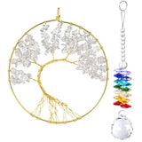 Wire Wrapped Tree of Life Healing Rock Quartz Hang Decorations