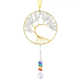 Wire Wrapped Tree of Life Healing Rock Quartz Hang Decorations