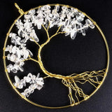 Wire Wrapped Tree of Life Healing Rock Quartz Hang Decorations