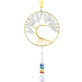 Wire Wrapped Tree of Life Healing Rock Quartz Hang Decorations