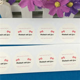 Pink Bow-Knot Pattern Sticker Labels 300Pcs