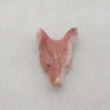 Rhodonite Wolf Head Pendant Bead Natural Stone Carved Animal Necklace