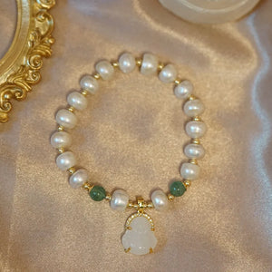 Women Bracelet Natural Pearl Buddha Statue Character