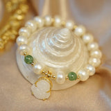 Women Bracelet Natural Pearl Buddha Statue Character