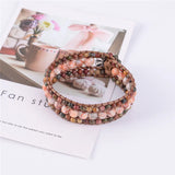 Women 3-Layer Leather Wrap Bracelet Beaded Bracelet for Girls