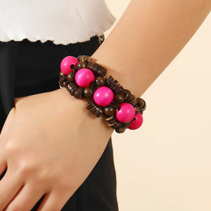 Bohemian Wood Beads Bracelet for Women Charm Jewelry Gift