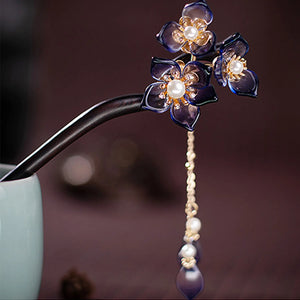 Wooden Flower Hair Forks Hairpins for Women Bun Holder