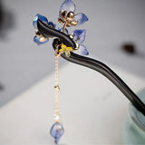 Wooden Flower Hair Forks Hairpins for Women Bun Holder