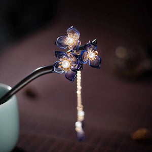 Wooden Flower Hair Forks Hairpins for Women Bun Holder