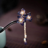 Wooden Flower Hair Forks Hairpins for Women Bun Holder