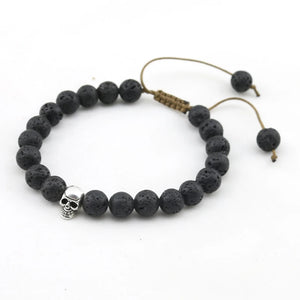 Skull Elements Lava Beads Bracelets 8mm