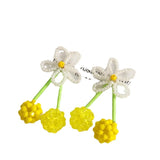 Crochet Beading Flower Cherry Charms 10pcs