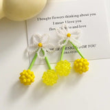 Crochet Beading Flower Cherry Charms 10pcs