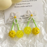 Crochet Beading Flower Cherry Charms 10pcs