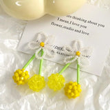 Crochet Beading Flower Cherry Charms 10pcs