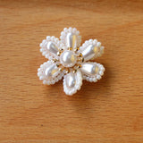 Woven Crochet Pearl Beading Flower Sticker Ornament Accessories 10pcs
