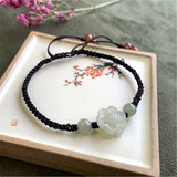 Hetian Jade Rope Bracelet Six Petal Flower