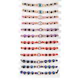 Evil Eye Charm Bracelet Crystal Beads Lucky Peace Adjustable