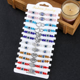 Evil Eye Charm Bracelet Crystal Beads Lucky Peace Adjustable