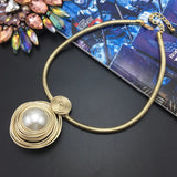 Wire Simulated Pearl Necklace for Women Jewelry