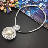 Wire Simulated Pearl Necklace for Women Jewelry