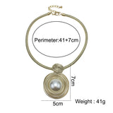 Wire Simulated Pearl Necklace for Women Jewelry