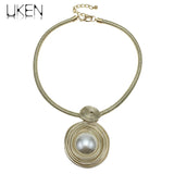 Wire Simulated Pearl Necklace for Women Jewelry