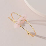 Quartz Stone Women's Bangle Cuff Bracelet