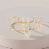 Quartz Stone Women's Bangle Cuff Bracelet