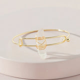 Quartz Stone Women's Bangle Cuff Bracelet