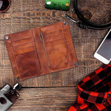 Cow Leather Mens Wallets Retro Leather Money Clips