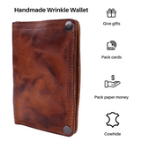 Cow Leather Mens Wallets Retro Leather Money Clips