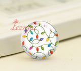 X-Mas Christmas Colorful Lights Glass Cabochons DIY Jewelry Making